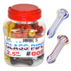 Glass Mini Small Hand Pipe for Smoking, Jar, J008, 30 Set (2.5 inch)