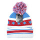 Cuff Pom Pom 2 Premium Skull Cap, Chicago Flag, 1 DZ