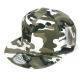 Flat Bill Snapback Hat, White Camo 