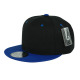 two color snapback, flat brim snapback. Blue & Black.