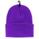 Cuff Skull Cap, Plain Beanie, Knit Ski Hat, Purple, 12 Set