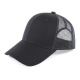 Plain Mesh Trucker Hat, Curved Bill Baseball Cap with Strap, Black, 1 DZ