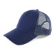 Plain Mesh Trucker Hat, Curved Bill Baseball Cap with Strap, Navy Blue, 1 DZ