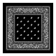 100% Cotton Paisley Bandana Scarf, Head Wrap Double Sided Print, Black (21 inch)