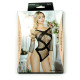 black Lace Bodystockings Lingerie, Mesh Floral Fishnet Erotic Bodysuits, #009