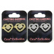 heart design cubic zirconia Jewelry, Gold & Rhodium, Mix Combo Earrings Jewelries #17, 1 Pair