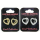 Cubic Zirconia Jewelry, Gold & Rhodium, Mix Combo Earrings Jewelries #20, 1 Pair, heart with love design cubic zirconia.