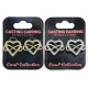 Cubic Zirconia Jewelry, Gold & Rhodium, Mix Combo Earrings Jewelries #25 double heart earrings, 1 Pair