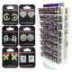 Cubic Zirconia, Gold & Rhodium, Mix Combo Earrings, Jewelry Turntable Display, 240 Set