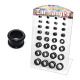 Premium Quality Ear Gauges Tunnels Mini Stand Display, Silicone Black, 32 Set