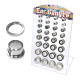 Premium Quality Ear Gauges Tunnels Mini Stand Display, Stainless Regular, 32 Set