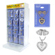 Premium Jewelry Set, Heart Design Earrings & Necklace, Turntable LED Display with Lock, 96 Set. This Jewelry Holder Display comes with LED lights, making the Jewelry more Charming.