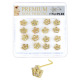 Premium Nose Piercing Pin Body Jewelry, L-Shape, Gold or Rhodium #PL03, Refill, 1 Set