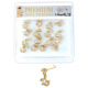 Premium Nose Piercing Pin Body Jewelry, Dangle L-Shape, Gold or Rhodium #PL12, Refill, 1 Set