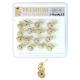 Premium Nose Piercing Pin Body Jewelry, Dangle L-Shape, Gold or Rhodium #PL17, Refill, 1 Set