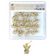 Premium Nose Piercing Pin Body Jewelry, Dangle L-Shape, Gold or Rhodium #PL18, Refill, 1 Set