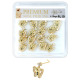 Premium Nose Piercing Pin Body Jewelry, Dangle L-Shape, Gold or Rhodium #PL19, Refill, 1 Set