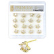 Premium Nose Piercing Pin Body Jewelry, Pin-Shape, Gold or Rhodium #PP01, Refill, 1 Set