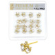 Premium Nose Piercing Pin Body Jewelry, Pin-Shape, Gold or Rhodium #PP02, Refill, 1 Set