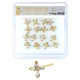 Premium Nose Piercing Pin Body Jewelry, Pin-Shape, Gold or Rhodium #PP05, Refill, 1 Set