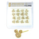 Premium Nose Piercing Pin Body Jewelry, Pin-Shape, Gold or Rhodium #PP06, Refill, 1 Set