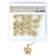 Premium Nose Piercing Pin Body Jewelry, Dangle Pin-Shape, Gold or Rhodium #PP19, Refill, 1 Set