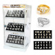 Premium Finger Rings, Gold & Silver Mix, Turntable LED Jewelry Display with Lock, 108 Set