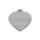 Empty Dog Tag, Metaza Heart Dogtag, Blank Pet ID tag, Nickel Plated (22 x 24 mm)