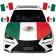 Mexico Flag Car Hood Cover, Polyester Elastic Fabric, Car Bonnet Banners 5 Pc, 1 Pack