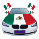 Mexico Flag Car Hood Cover, Polyester Elastic Fabric, Car Bonnet Banners 5 Pc, 1 Pack