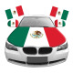 Mexico Flag Car Hood Cover, Polyester Elastic Fabric, Car Bonnet Banners 5 Pc, 1 Pack