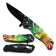 Max Force Folding Pocket knives, Maxforce Knife, #B020, rasta weed design knife