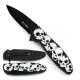 Max Force Folding Pocket knives, 3.25 INCH Black Blade | 4.5 INCH Black Handle with Skull Design