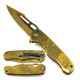 Gold Blade & Gold Handle with Pattern Design Max Force Folding Pocket knives