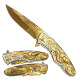 Max Force Folding Pocket knives, Maxforce Knife, #H006-GD, gold mermaid knife.