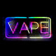 Premium Mirror LED VAPE Neon Signs, Multi-color Neon Sign, VAPE Round (20 x 10 inch)