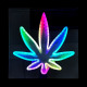 Premium Mirror LED WEED LEAF Neon Signs, Multi-color Neon Sign, WEED LEAF (16 x 16 inch)