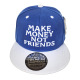 Custom Embroidered Snapback Caps, Customization Local Design Patch Hats, #LD17 MAKE MONEY NOT FRIENDS, 12 Set