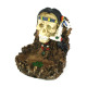 Clay Ashtray (M), Singing Skull Design Ashtray #XH6125