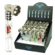 Diamond Metal Glass Hybrid Hand Smoking Cigarette Pipe with Diamond Beads, 24 Set (3.7 inch)